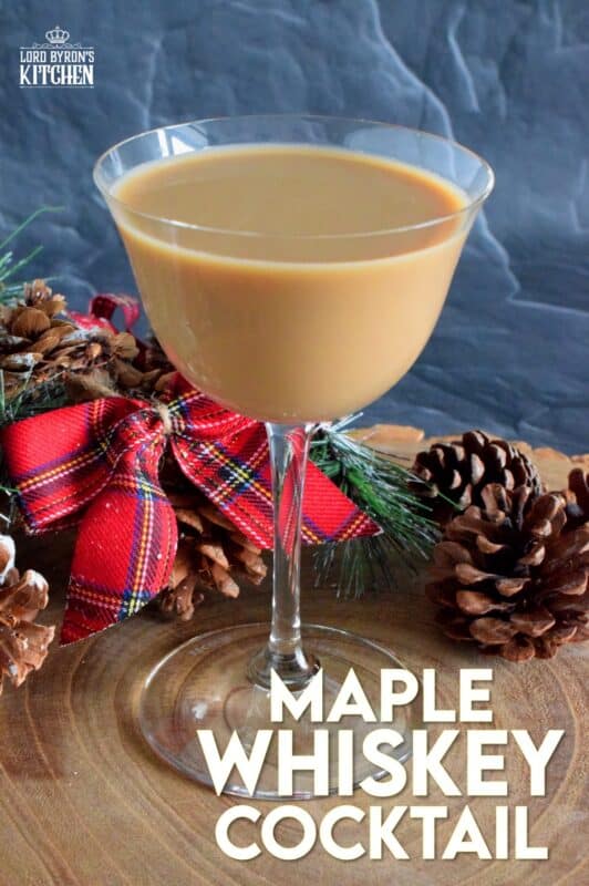 Cold brew coffee is featured in this Maple Whiskey Cocktail, and it's sweetened just slightly with real maple syrup. This coffee-inspired cocktail is rounded out with a good splash of cream. #whiskey #cocktail #drinks #coldbrew