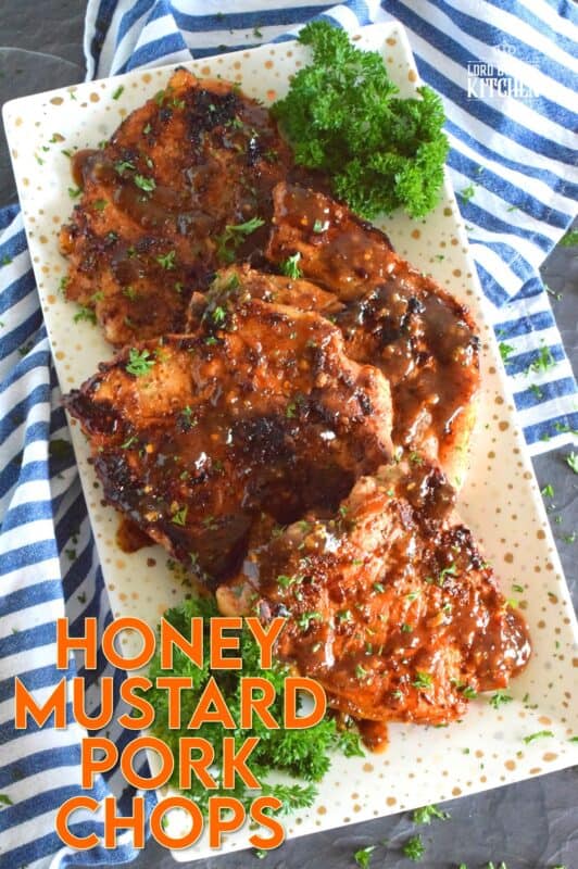 A marinade of sweet and warm ingredients is what makes these pan-fried Honey Mustard Pork Chops so extraordinary! Prepared from start to finish in less than one hour, these are a great weeknight dinner option the whole family will enjoy! #honey #mustard #porkchops #pork #fastfry #familyrecipes #whatsfordinner