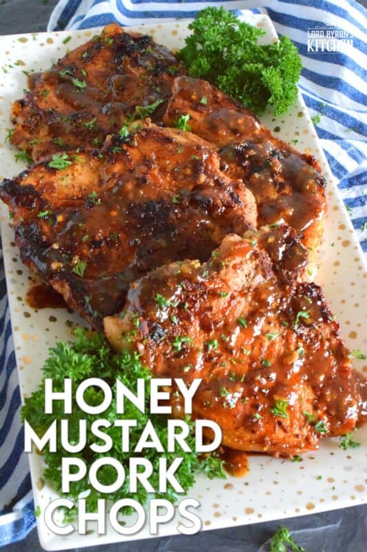 A marinade of sweet and warm ingredients is what makes these pan-fried Honey Mustard Pork Chops so extraordinary! Prepared from start to finish in less than one hour, these are a great weeknight dinner option the whole family will enjoy! #honey #mustard #porkchops #pork #fastfry #familyrecipes #whatsfordinner