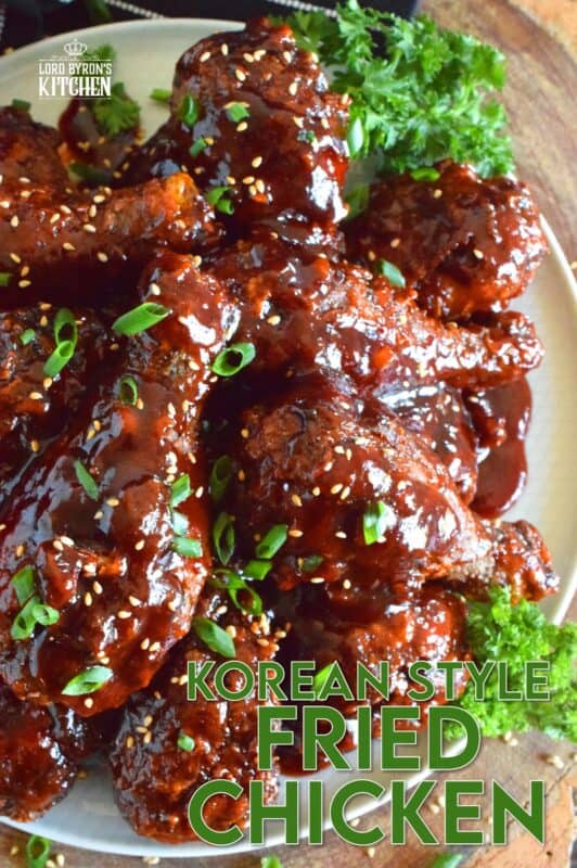 My version of a Korean-Style Fried Chicken promises three things - more crunch, more flavour, and more sauce! The crispy batter is light and flaky, while the sauce is sweet, spicy, tangy, and savoury. With such a robust flavour, this recipe warranted drumsticks rather than wings! #korean #friedchicken #koreanchicken #gochujang #redsauce #sweetandspicy #koreanbbq
