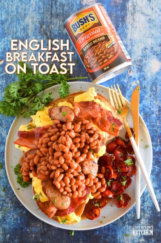 Traditions are wonderful, but who says you can’t create your own? English Breakfast on Toast breaks down the long-lived, hearty English breakfast into a manageable and delicious work of art. It has all of the components, but showcased in a new and inventive light; are you hungry enough to give it a shot!? #BushsBeans #IC #ad #englishbreakfast #beansontoast #bakedbeans #bigbreakfast #cannedbeans