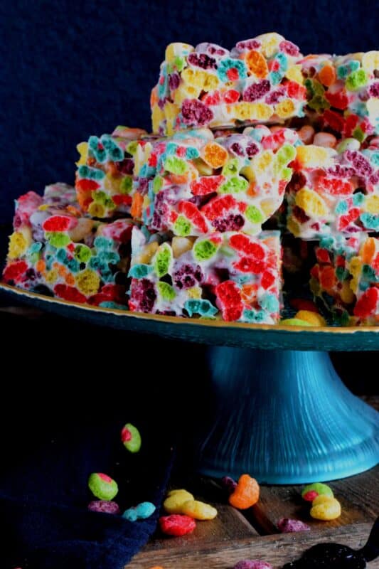Eye-popping and attention-grabbing, Trix Cereal Treats are the perfect recipe for spending time in the kitchen with children, and they make a very delicious Easter treat too! Not only are they fun and whimsical, but they are also super gooey too! #trix #cereal #marshmallow #treats #easter