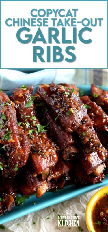 Copycat Chinese Restaurant Dry Garlic Ribs are a nostalgic buffet favourite. Every 80s and 90s Chinese buffet included these delicious ribs and this is a make-at-home recipe that's better than the original! Get ready, because one taste of these ribs and you'll be transported back in time!! #ribs #dry #garlic #chinese #restaurant #buffet #copycat #recipe