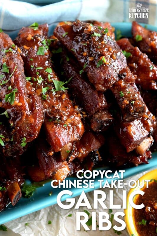 Copycat Chinese Restaurant Dry Garlic Ribs are a nostalgic buffet favourite. Every 80s and 90s Chinese buffet included these delicious ribs and this is a make-at-home recipe that's better than the original! Get ready, because one taste of these ribs and you'll be transported back in time!! #ribs #dry #garlic #chinese #restaurant #buffet #copycat #recipe