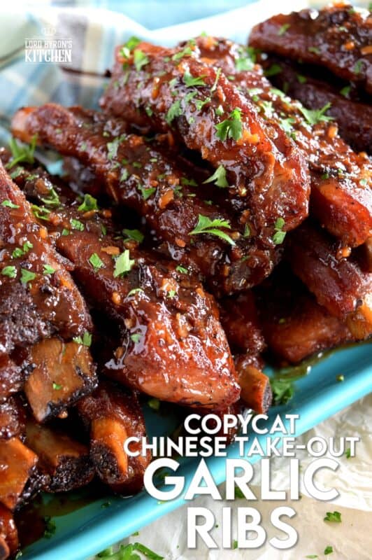Copycat Chinese Restaurant Dry Garlic Ribs are a nostalgic buffet favourite. Every 80s and 90s Chinese buffet included these delicious ribs and this is a make-at-home recipe that's better than the original! Get ready, because one taste of these ribs and you'll be transported back in time!! #ribs #dry #garlic #chinese #restaurant #buffet #copycat #recipe