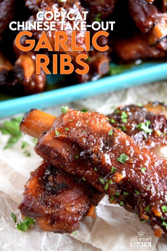 Copycat Chinese Restaurant Dry Garlic Ribs are a nostalgic buffet favourite. Every 80s and 90s Chinese buffet included these delicious ribs and this is a make-at-home recipe that's better than the original! Get ready, because one taste of these ribs and you'll be transported back in time!! #ribs #dry #garlic #chinese #restaurant #buffet #copycat #recipe