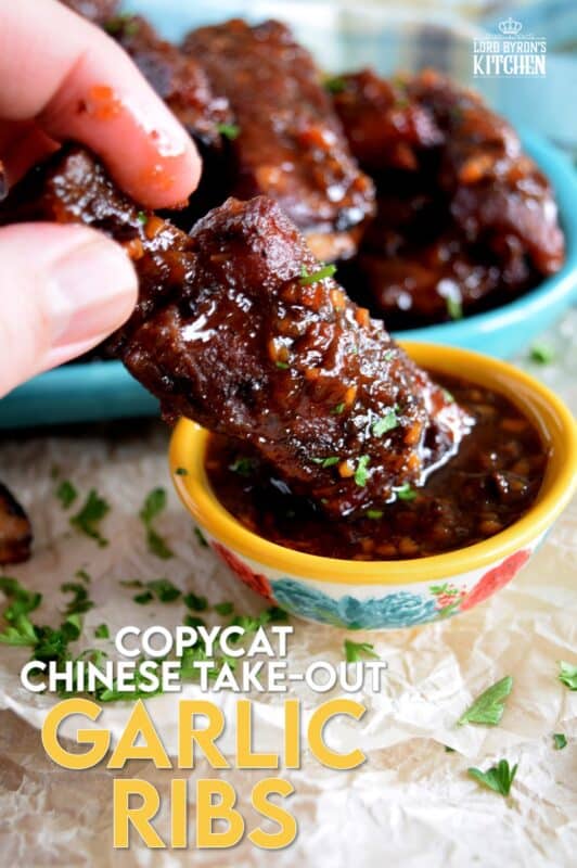 Copycat Chinese Restaurant Dry Garlic Ribs are a nostalgic buffet favourite. Every 80s and 90s Chinese buffet included these delicious ribs and this is a make-at-home recipe that's better than the original! Get ready, because one taste of these ribs and you'll be transported back in time!! #ribs #dry #garlic #chinese #restaurant #buffet #copycat #recipe