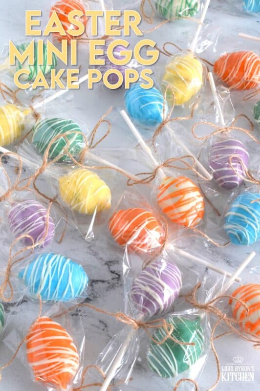Prepared with a homemade chocolate mini egg cake center, dipped in spring-like, pastel-coloured candy melts, and drizzled with melted white chocolate, Easter Mini Egg Cake Pops are fun to make and are super fun to eat too! So much cheaper than store-bought cake pops, these are almost too delicious to share! #easter #cakepops #minieggs