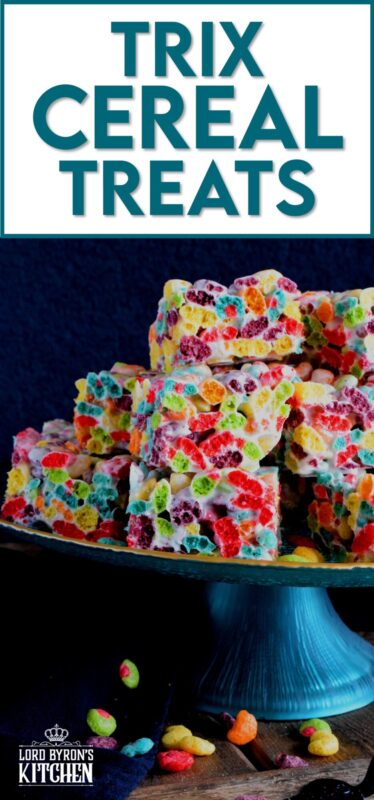 Eye-popping and attention-grabbing, Trix Cereal Treats are the perfect recipe for spending time in the kitchen with children, and they make a very delicious Easter treat too! Not only are they fun and whimsical, but they are also super gooey too! #trix #cereal #marshmallow #treats #easter