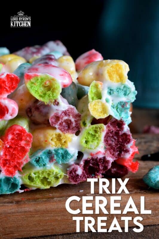 Eye-popping and attention-grabbing, Trix Cereal Treats are the perfect recipe for spending time in the kitchen with children, and they make a very delicious Easter treat too! Not only are they fun and whimsical, but they are also super gooey too! #trix #cereal #marshmallow #treats #easter