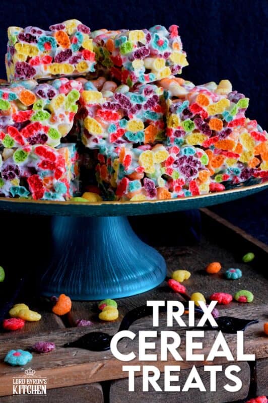 Eye-popping and attention-grabbing, Trix Cereal Treats are the perfect recipe for spending time in the kitchen with children, and they make a very delicious Easter treat too! Not only are they fun and whimsical, but they are also super gooey too! #trix #cereal #marshmallow #treats #easter