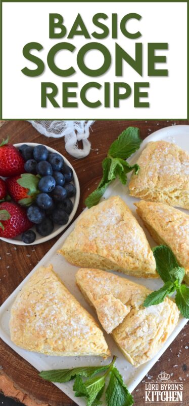 Scones are everyone's favourite, and with this Basic Scone Recipe, you can customize it to your own tastes and preferences. Add chocolate chips, almonds, dried cherries, cranberries, or blueberries; how about shredded coconut, raisins, or flavoured extracts? Endless possibilities; always delicious results! #scones #basicrecipes #plainscones #brunch #easybaking