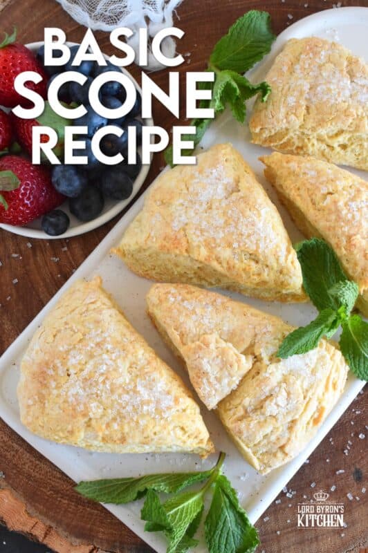 Scones are everyone's favourite, and with this Basic Scone Recipe, you can customize it to your own tastes and preferences. Add chocolate chips, almonds, dried cherries, cranberries, or blueberries; how about shredded coconut, raisins, or flavoured extracts? Endless possibilities; always delicious results! #scones #basicrecipes #plainscones #brunch #easybaking