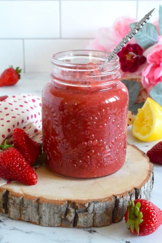 This compote recipe consists of only three ingredients and is intentionally prepared to be tart with a slight puckering flavour. Doing so allows the rhubarb compote to be paired with sweeter items like ice cream, squares and cookies. Tart Rhubarb Compote is also quite delicious paired with savoury foods like simple breakfast toast or roasted chicken! #rhubarb #compote #rhubarbrecipes