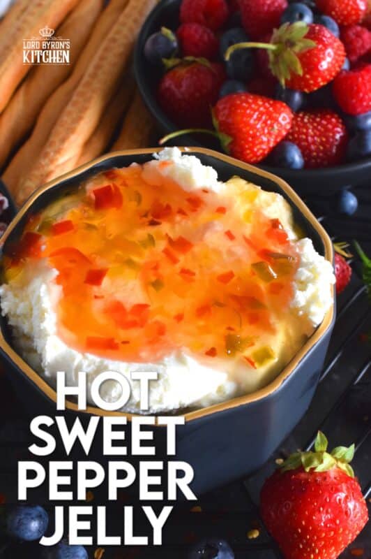Possibly considered to be more of an appetizer or a dip, Hot Sweet Pepper Jelly is easy to prepare and makes for a quick and easy appetizer or ingredient. These are canned using the water bath canning method, which couldn't be easier! This post will walk you through every step. #hotpepperjelly #hotandsweet #sweetpeppers #canning #preserves #jelly #cannedjelly