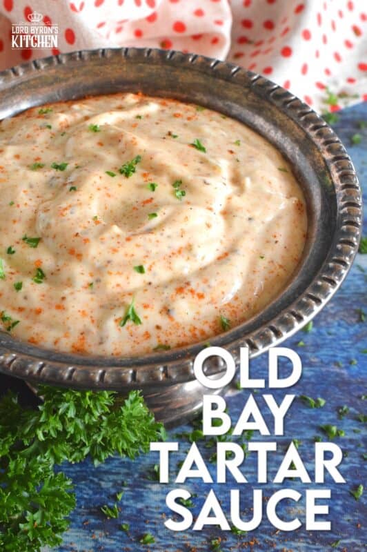 When it comes to seafood, one of the best all-purpose seasonings is Old Bay Seasoning, and it can be found in almost every grocer. Just look for the bright, yellow, rectangular can in the spice section. This tartar sauce recipe is an update on everyone's favourite fried fish condiment! #tartarsauce #seafoodsauce #fishsauce #oldbay #oldbayseasoning