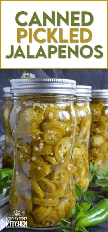 Pair these Canned Pickled Jalapenos with sandwiches, pizza, nachos, burgers, and even scrambled eggs! All you need to prepare these are jalapenos, white vinegar, salt, and water! Easily double or even triple the recipe and stock your canning pantry with these delicious hot and spicy morsels! #pickled #jalapenos