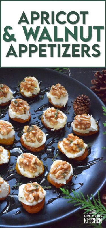 Don't be shy; this appetizer is meant to be eaten in one big bite! Dried Apricot and Walnut Appetizers have combinations of flavours and textures that just make everything all right. Topped with whipped cream cheese and drizzled with honey, these are simply delectable! #walnut #apricot #christmas #holiday #nobake #appetizer