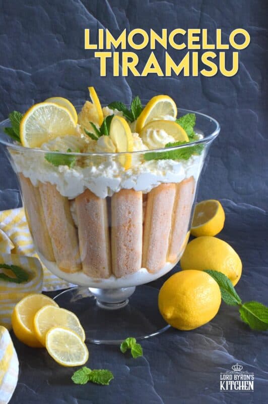 Refreshingly tart with a silky smooth and sweet mascarpone filling, Limoncello Tiramisu has to be one of the most delicious summertime desserts. With layers of light and airy ladyfingers, and a thick, slightly sweet filling, balanced with the puckering taste of fresh lemons, this dessert is completely irresistible! #limoncello #lemon #tiramisu
