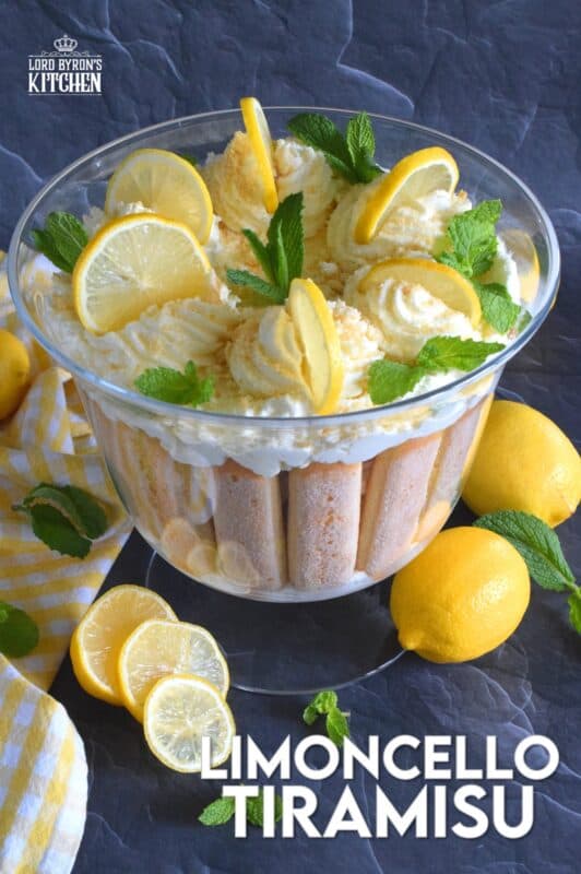 Refreshingly tart with a silky smooth and sweet mascarpone filling, Limoncello Tiramisu has to be one of the most delicious summertime desserts. With layers of light and airy ladyfingers, and a thick, slightly sweet filling, balanced with the puckering taste of fresh lemons, this dessert is completely irresistible! #limoncello #lemon #tiramisu