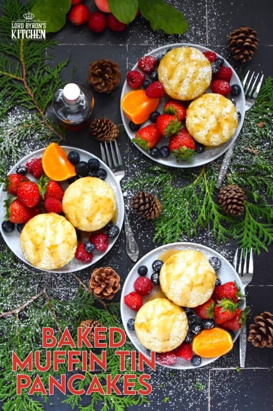 Say goodbye to standing over a griddle, watching and waiting for bubbles to form before flipping and watching and waiting some more.  Baked Muffin Tin Pancakes are super easy to make, are completely customizable, and more importantly, are super fluffy and very flavourful! #pancakes #baked #muffintin