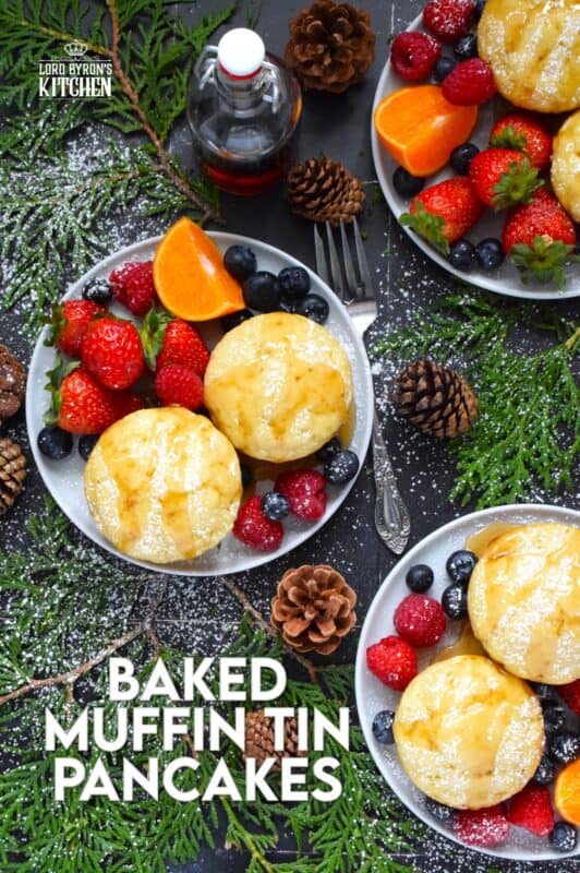 Say goodbye to standing over a griddle, watching and waiting for bubbles to form before flipping and watching and waiting some more.  Baked Muffin Tin Pancakes are super easy to make, are completely customizable, and more importantly, are super fluffy and very flavourful! #pancakes #baked #muffintin