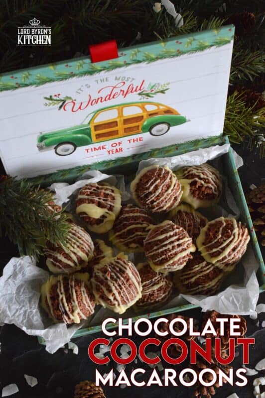 These no-bake Chocolate Coconut Macaroons are an easy, decadent, chocolaty treat. Keep them classic or try adding nuts, dried fruit, or even candy! So easy to prepare and freezer-friendly too, these make a great hostess gift as well! #nobake #chocolate #coconut #coconutmacaroons #macaroons