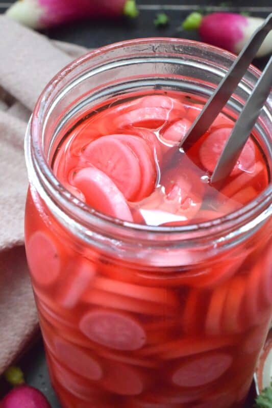 If you've never tried a Quick Pickled Radish, you've been missing out! They are sweet and sour and such a great addition to salads, sandwiches, charcuterie boards, or just snacking right out of the fridge. There is no canning equipment or knowledge required for quick pickling either!
