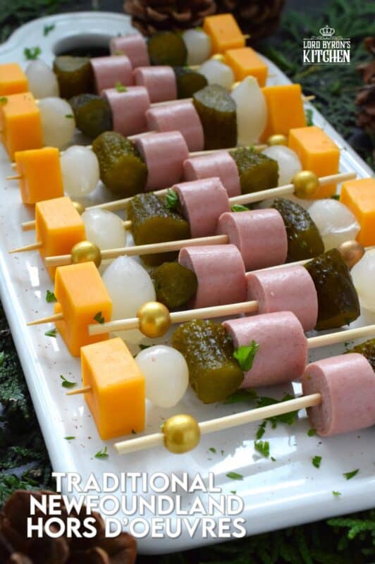 Christmas just isn't Christmas in Newfoundland without these hors d'oeuvres! Sure, they look rather simplistic and it's easy to have a dislike for canned sausages, but these are so delicious! If you can slice cheese and skewer it onto toothpicks, you can easily assemble these little appetizers! #newfie #newfoundland #appetizer #christmas #holiday
