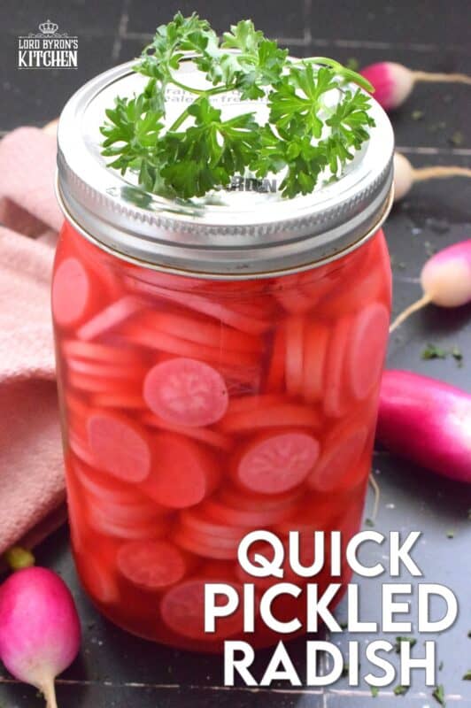 If you've never tried a Quick Pickled Radish, you've been missing out! They are sweet and sour and such a great addition to salads, sandwiches, charcuterie boards, or just snacking right out of the fridge. There is no canning equipment or knowledge required for quick pickling either!