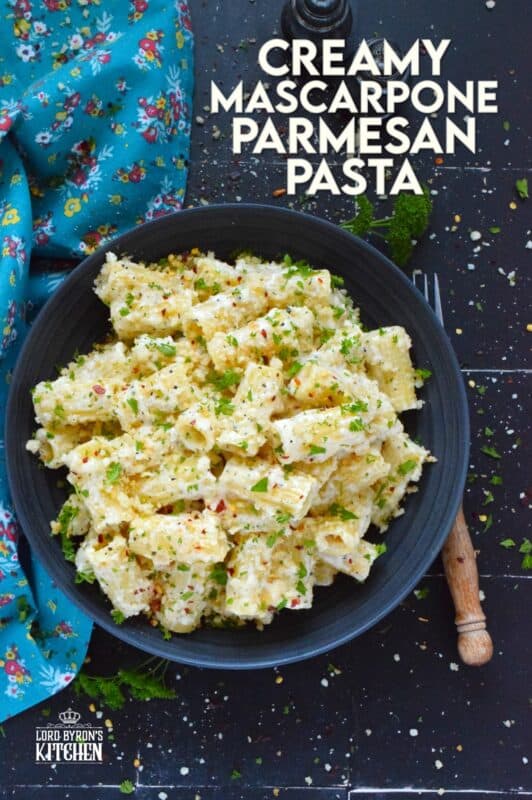 When it comes to cream sauce and pasta, nothing beats this Creamy Mascarpone Parmesan Pasta! The creamiest of them all, this sauce is prepared with both mascarpone and parmesan cheese, seasonings, and fresh lemon juice. Topped with toasted breadcrumbs for taste and texture, this quick and easy meal is simply delicious! #mascarpone #parmesan #pasta
