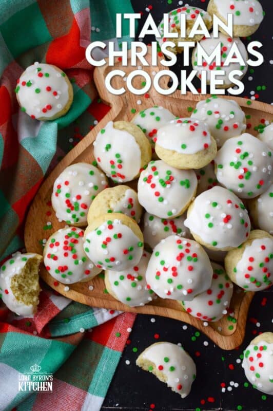 Italian Christmas Cookies just might be one of the most sought-after holiday cookies ever - right after shortbread! These soft, moist, and sweet cookies are prepared with salted butter and ricotta cheese. You just know that if those two ingredients are in anything, it's going to be delicious! Topped with icing and sprinkles, these just scream Christmas! #italian #cookies #ricotta
