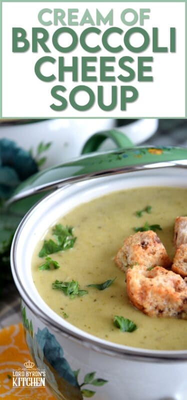 The creamiest, cheesiest, most satisfying Cream of Broccoli Cheese Soup that you will ever find is right here! This recipe uses broccoli stalks too, so there is no waste! Even if you're not a big fan of broccoli, you should give this soup a try; it has been known to change the minds of many who thought they didn't like broccoli! #broccoli #creamy #cheesy #soup