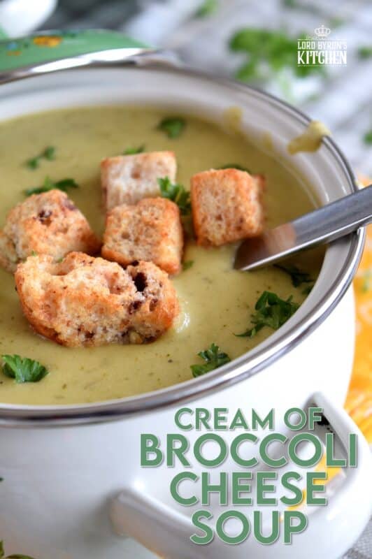 The creamiest, cheesiest, most satisfying Cream of Broccoli Cheese Soup that you will ever find is right here! This recipe uses broccoli stalks too, so there is no waste! Even if you're not a big fan of broccoli, you should give this soup a try; it has been known to change the minds of many who thought they didn't like broccoli! #broccoli #creamy #cheesy #soup