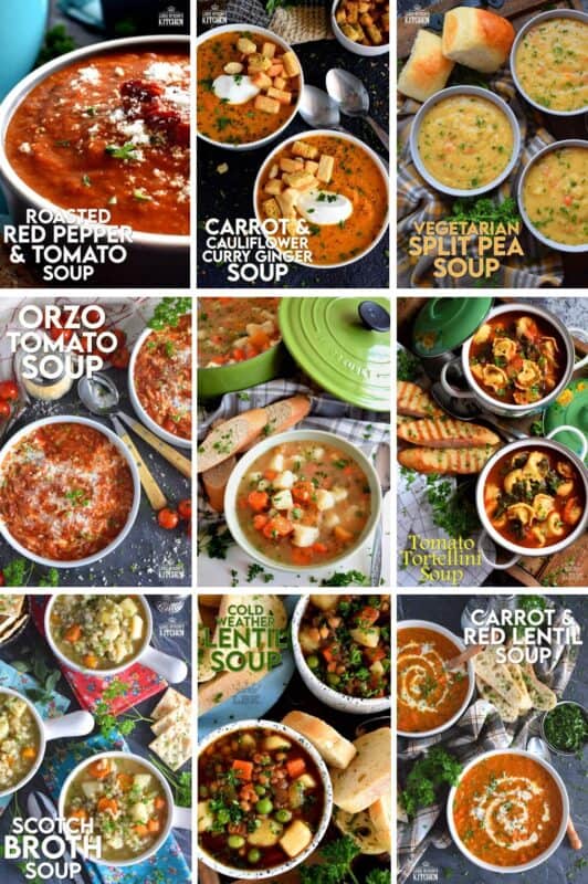 Soups and stews are surely the most comforting of all comfort foods. They are in some way, a part of every culture in some shape or form. This list of 45 Cozy and Comforting Soups covers all the bases, and each and every one of them has been tested and taste approved in my own kitchen! Now, come and get it while it's hot! #soups #stews #collection #list #roundup