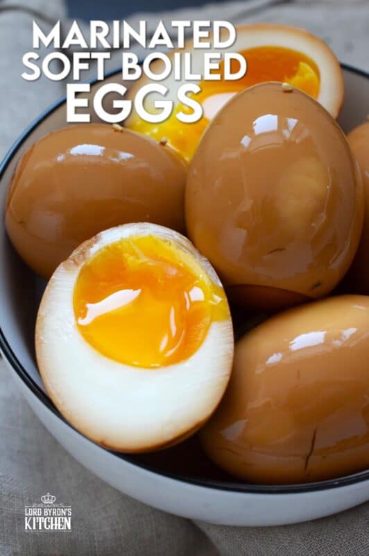 The perfect addition to any piping hot bowl of ramen or spicy noodles, Marinated Soft Boiled Eggs add flavour and texture. The velvety consistency of that golden yellow yolk offers a touch of creaminess and smoothness to soups and noodles. Try chopping a couple of these eggs over steamed rice too! #marinated #asian #softboiled #eggs #soyeggs #korean
