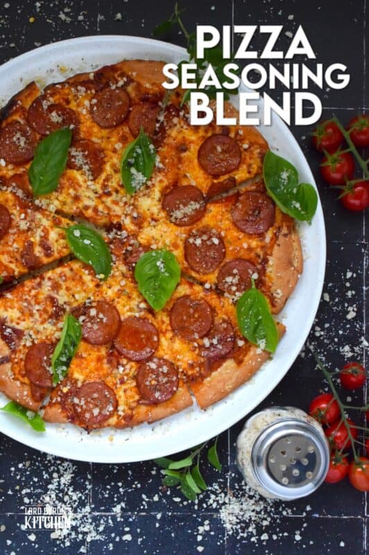 Homemade seasoning blends are the best! All you need is your spice rack and a few minutes to make your own version of this Pizza Seasoning Blend. It will open up lots of recipe possibilities and save you money too! Prepared with what most of us have in our spice racks already, this blend will keep in your fridge for months! #pizza #seasoning #blends #parmesan