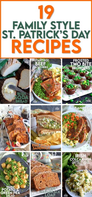 This collection of 19 St. Patrick's Day Recipes has something for everyone! Whether you have the luck of the Irish running through your veins or you simply admire the people, the culture, and of course, the food! There is bound to be a fun and festive main or treat in the collection that you will love sinking your teeth into! Happy St. Patrick's Day! #irish #greenfood #stpatricksday #irishrecipes