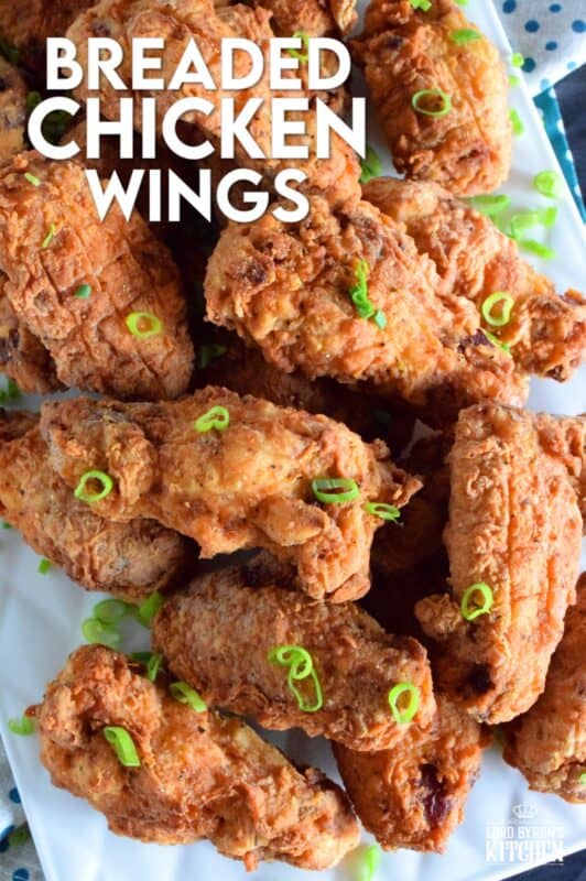 Forget those Breaded Chicken Wings in the frozen section of your local grocery store! This homemade version has better flavour, more crunch, and most certainly way more bang for your buck. These are great just the way they are, or toss them in your favourite wing sauce! #wings #chicken #breaded #fried