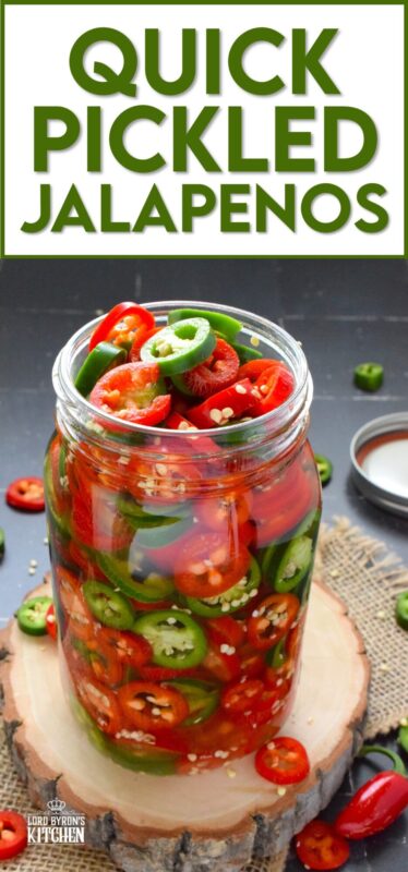 You've been missing out if you’ve never tried Quick Pickled Jalapenos! They are slightly sweet and sour but still hot and spicy! They're great on sandwiches, pizza, nachos, burgers, and scrambled eggs! All you need to prepare these are jalapenos, white vinegar, salt, sugar, and water! There is no canning equipment or knowledge required for quick pickling either! #quick #pickled #jalapenos #homemade