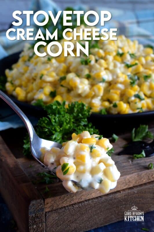 Easily transform frozen corn into the most delicious side dish in twenty minutes. Stovetop Cream Cheese Corn is side dish perfection! Watch the cream cheese and milk melt together with the corn to create a very tasty side dish in 20 minutes flat! #stovetop #cream #cheese #corn #side #dish