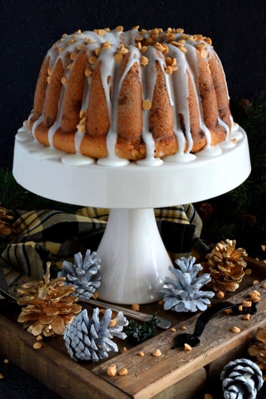 Butterscotch is sweet and indulgent, it’s a flavour combination that combines that of browned butter, molasses, and caramelized sugar. That's a lot of sugar, but for this Glazed Butterscotch Chip Bundt Cake, I'm willing to make the exception. Besides, calories don't count at Christmastime! #butterscotch #bundt #glazed