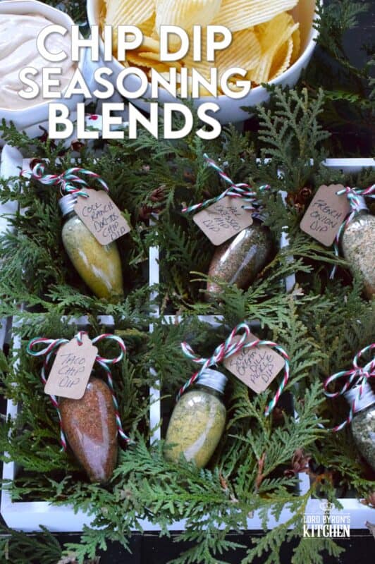 If you have someone special in your life who loves to snack on chips and dip, you must prepare these Chip Dip Seasoning Blends! A collection of 6 chip dip seasonings that require only the addition of sour cream to make the most delicious - and thoughtful! - homemade chip dip! #chip #dip #sourcream #seasoning #blends #gift