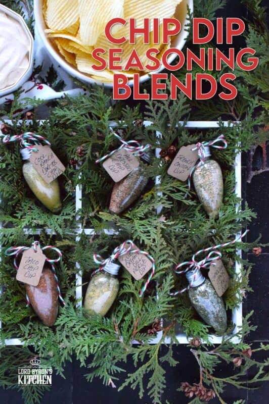 If you have someone special in your life who loves to snack on chips and dip, you must prepare these Chip Dip Seasoning Blends! A collection of 6 chip dip seasonings that require only the addition of sour cream to make the most delicious - and thoughtful! - homemade chip dip! #chip #dip #sourcream #seasoning #blends #gift