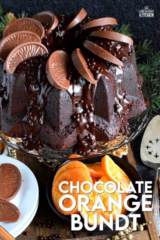 When you combine chocolate and orange, they form the perfect flavour combination; and these flavours are bold and bright in this bundt cake. Chocolate cake should be super moist and this one certainly is! Prepared with buttermilk and brewed coffee, this is most certainly not your average chocolate cake! #orange #chocolate #bundt #terrys
