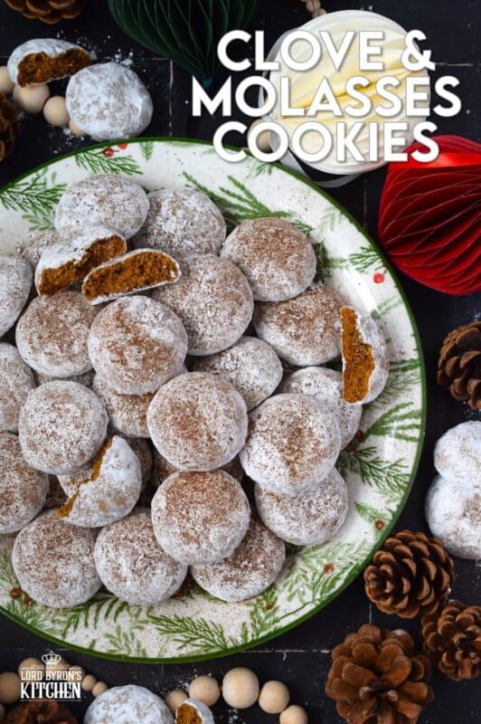 Ground clove is a very common ingredient in holiday baking, but for the most part, it's hidden in a blend of other spices like cinnamon, ginger, and nutmeg. Clove and Molasses Cookies omit all of those and place ground cloves at the forefront. Cloves are described as having a hot taste, so these cookies are strongly flavoured and perfectly paired with hot tea. #christmas #holiday #baking #cookies #molasses #cloves
