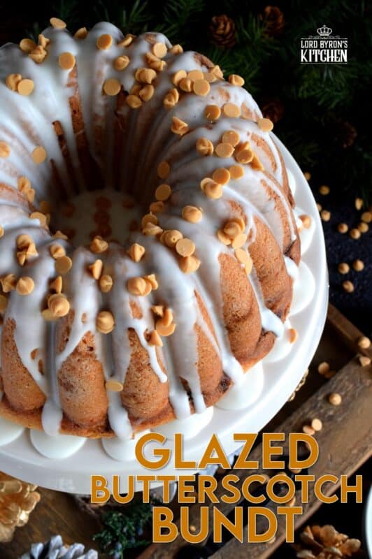 Butterscotch is sweet and indulgent, it’s a flavour combination that combines that of browned butter, molasses, and caramelized sugar. That's a lot of sugar, but for this Glazed Butterscotch Chip Bundt Cake, I'm willing to make the exception. Besides, calories don't count at Christmastime! #butterscotch #bundt #glazed