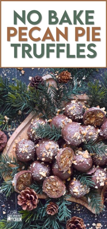 Phenomenal is the only word to describe these No Bake Pecan Pie Truffles! In just a few minutes, the filling is easily prepared and can be made in advance. Roll the filling into balls and dip them into silky smooth melted milk chocolate. Top these truffles with more chopped pecans and enjoy! #pecan #balls #truffles #holiday #chocolate #nobake