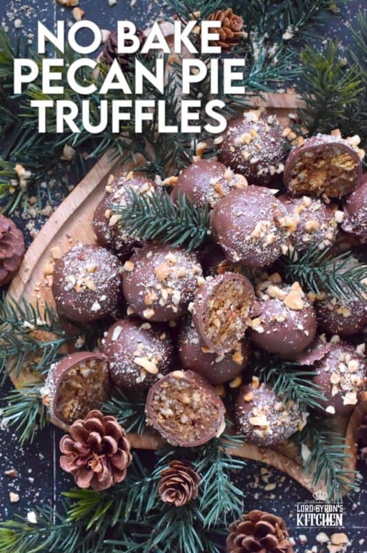 Phenomenal is the only word to describe these No Bake Pecan Pie Truffles! In just a few minutes, the filling is easily prepared and can be made in advance. Roll the filling into balls and dip them into silky smooth melted milk chocolate. Top these truffles with more chopped pecans and enjoy! #pecan #balls #truffles #holiday #chocolate #nobake