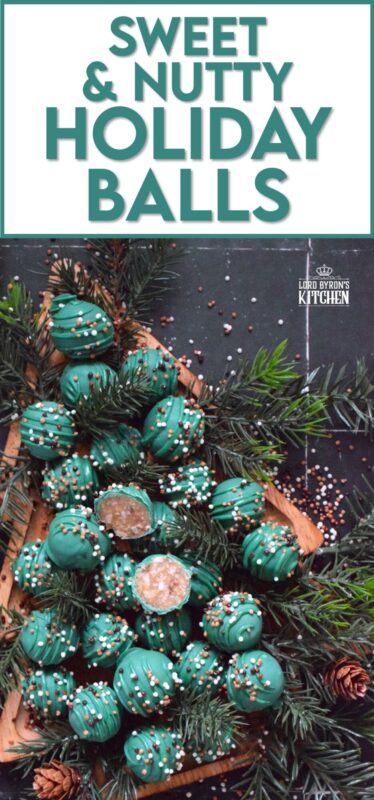 These bright and festive treats are prepared with ground nuts and sweetened condensed milk. Sweet and Nutty Christmas Balls are where candies and cookies meet to create the most delectable and rich holiday confection. It's extremely hard to eat just one of these! #nobake #candymelts #green #nuts #candy #stovetop #christmas